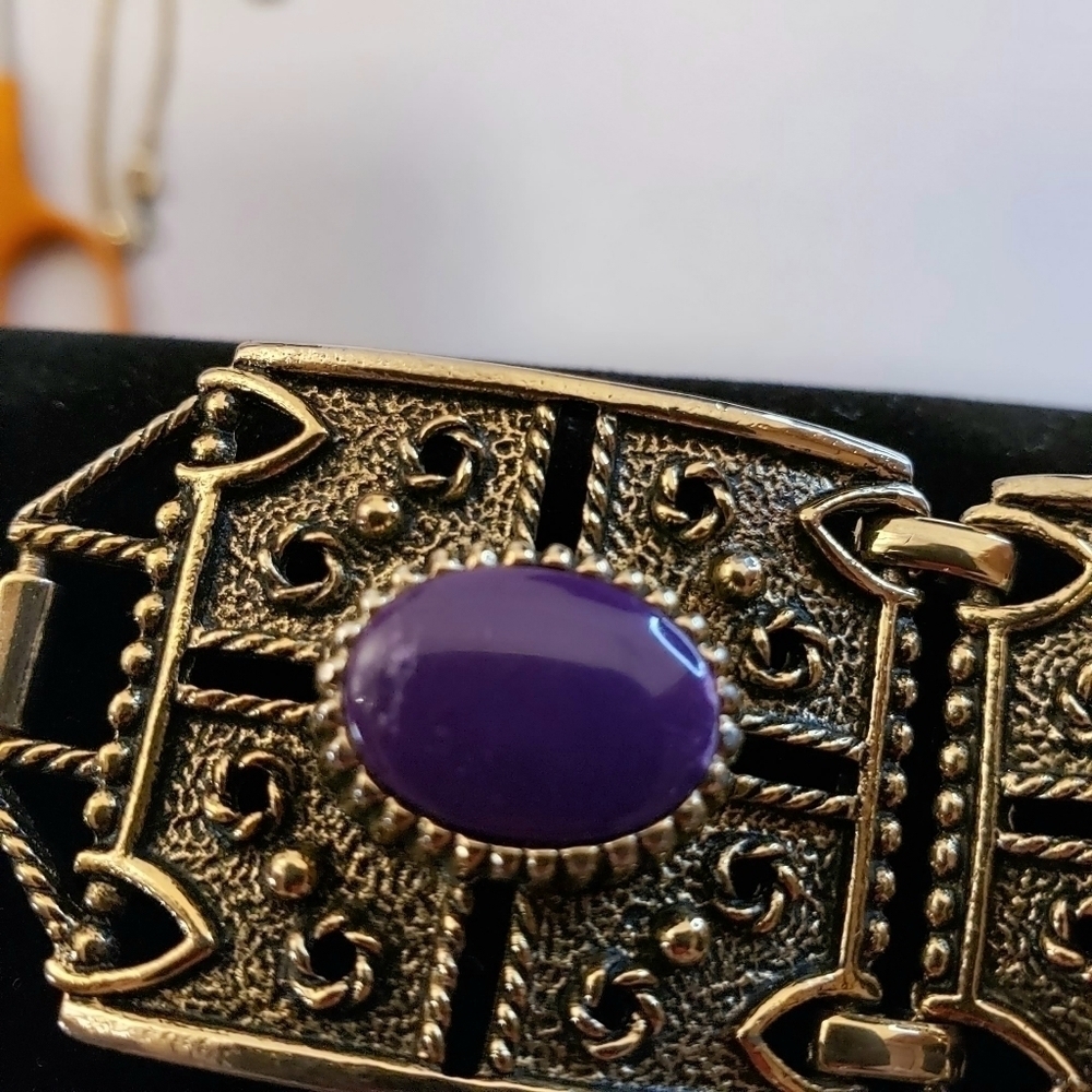 UPDATED AD Sarah Coventry Vintage 60's Bracelet Links Stones - Picture 11 of 16